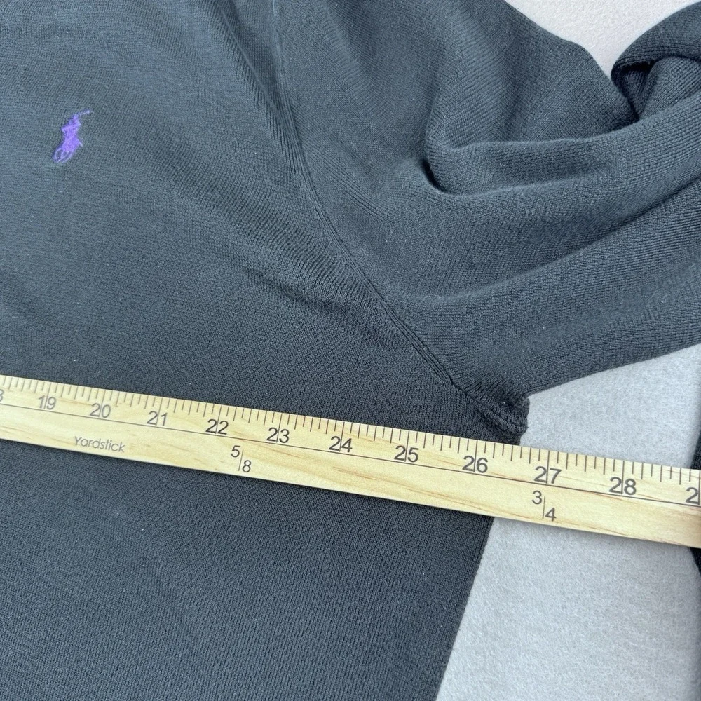 Vintage Polo Ralph Lauren Pima Cotton Sweater Men XXL Black V-Neck Pullover